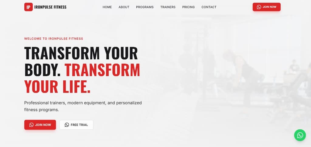 Iron Fitness Health — GYM website by NextWaveWebSolutions